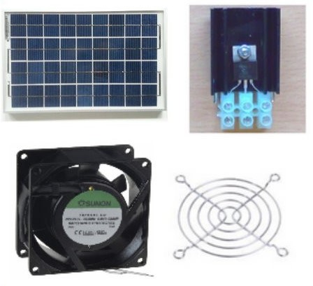 -Ventilations kit med solcelle (SOLCELLE og VENTILATOR) KCVM10 /2 ventilatorer