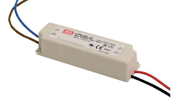 LED strømforsyning Mean Well LPV-20, 5V,12V, 15V, 24V