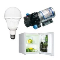 Load, ventilation, LED lights, cooling, pumps