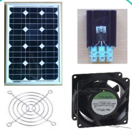 -Ventilations kit med solcelle (SOLCELLE og VENTILATOR) KCVM30